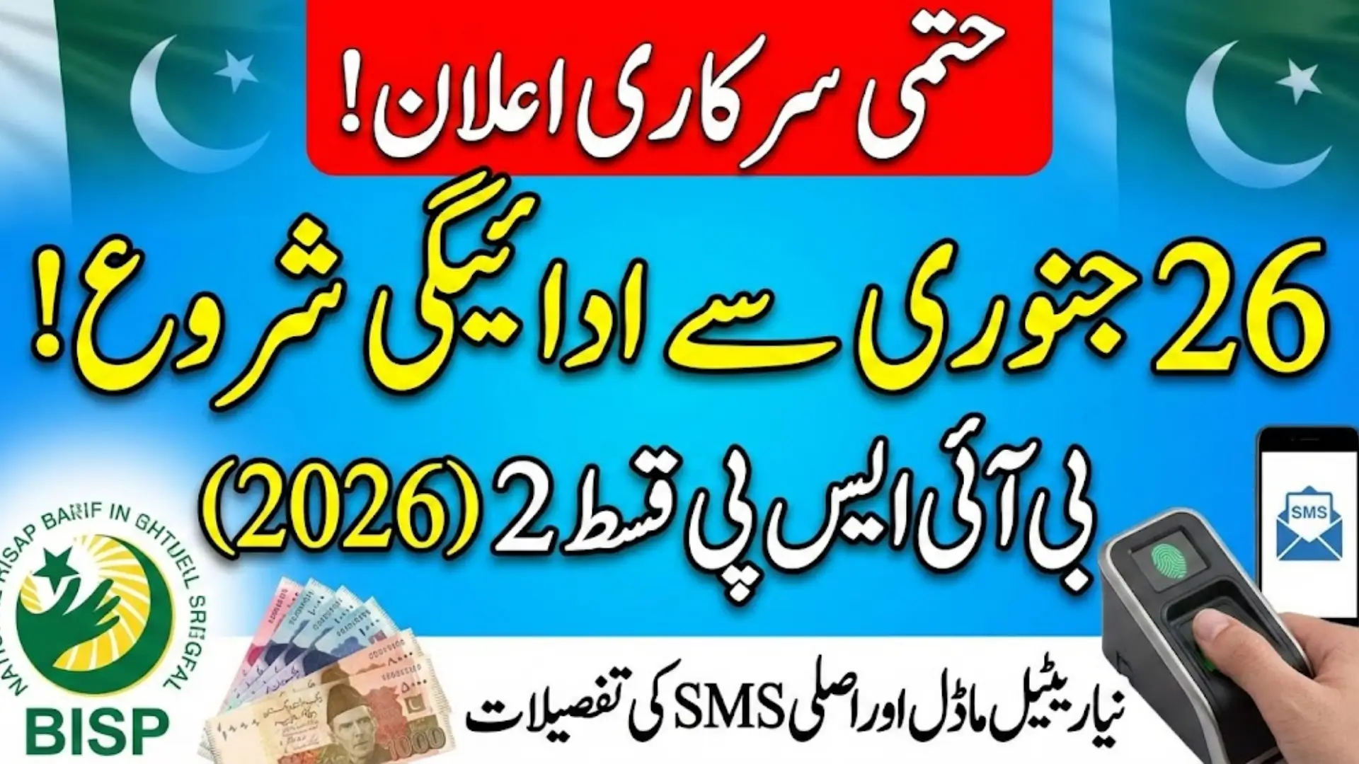 BISP Q2 Payment 2026 Starts from 26 January Retail Model & SMS Alert Details