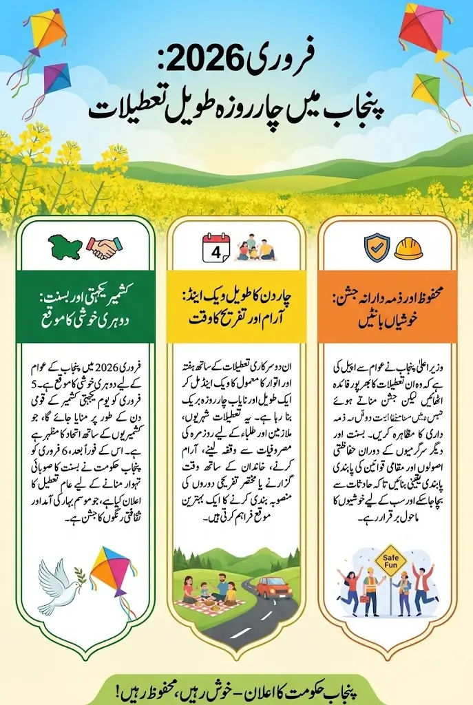 Basant Holidays Punjab 4 Days Confirm – Know Full Details February 2026