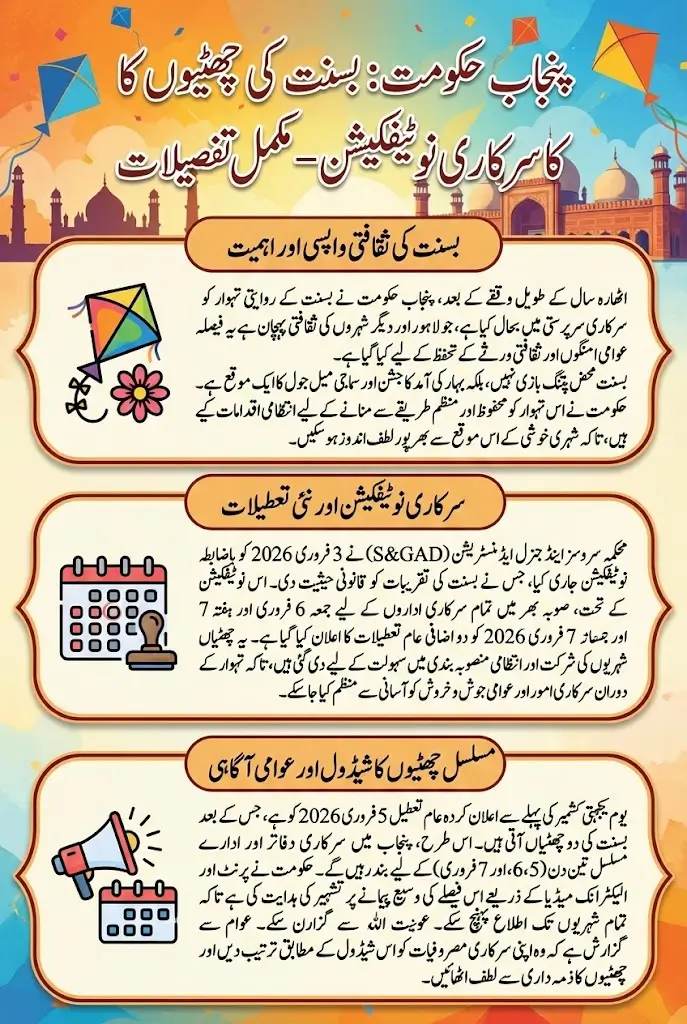 Punjab Government Holidays Basant Notification Issues Full Details